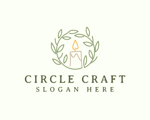 Wreath Candle Light logo design