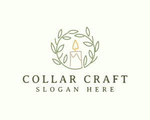 Wreath Candle Light logo design