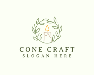 Wreath Candle Light logo design