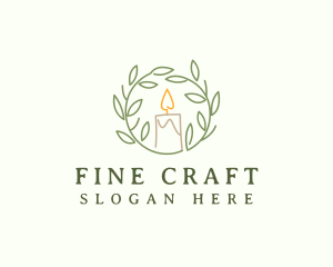 Wreath Candle Light logo design