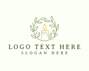 Candle  Light - Wreath Candle Light logo design