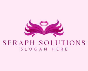 Seraph - Angel Wing Halo logo design