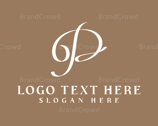 Elegant Cursive Letter P Logo