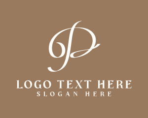 Calligraphy - Elegant Cursive Letter P logo design