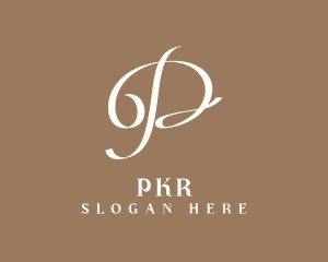 Elegant Cursive Letter P logo design