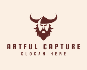 Angry Viking Head Logo