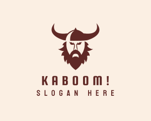 Barbarian - Angry Viking Head logo design