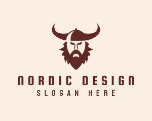 Scandinavia - Angry Viking Head logo design