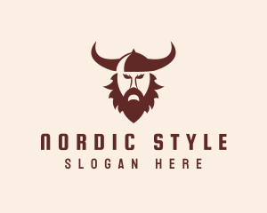 Scandinavian - Angry Viking Head logo design