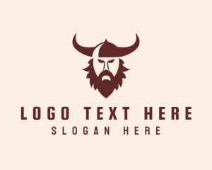 Beard - Angry Viking Head logo design