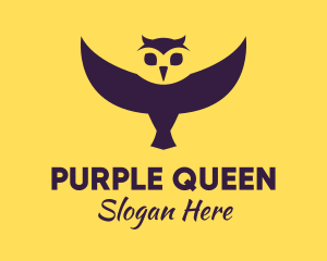 Purple Minimalist Owl logo design