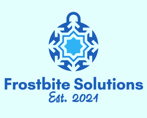 Freeze - Crystal Ball Snowflake logo design