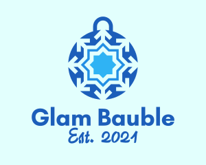 Bauble - Crystal Ball Snowflake logo design