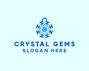 Crystal Ball Snowflake logo design