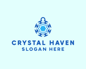 Crystal Ball Snowflake logo design