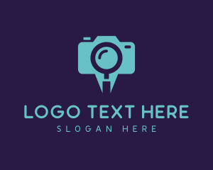 Photo Booth - Magnifying Glass Camera logo design