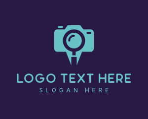 Negative Space - Magnifying Glass Camera logo design