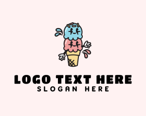 Gelato - Sweet Ice Cream Cartoon logo design