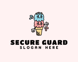 Sweet Ice Cream Cartoon Logo