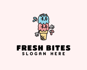 Deli - Sweet Ice Cream Cartoon logo design
