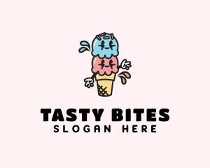 Deli - Sweet Ice Cream Cartoon logo design
