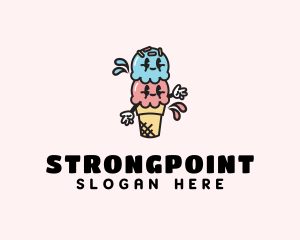 Homemade - Sweet Ice Cream Cartoon logo design