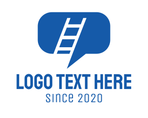 Speech Bubble - Communication Chat Ladder logo design