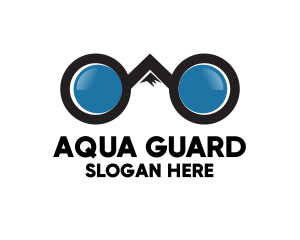 Lifeguard - Mountain Binocular Lens logo design