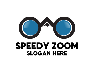 Zoom - Mountain Binocular Lens logo design