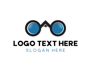 Zoom - Mountain Binocular Lens logo design