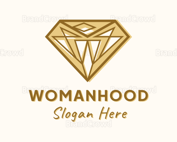 Golden Diamond Gem Logo