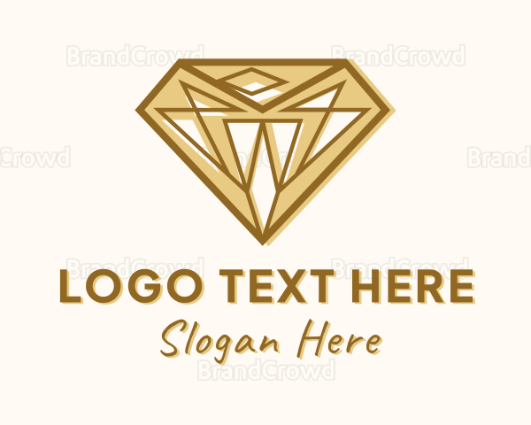 Golden Diamond Gem Logo