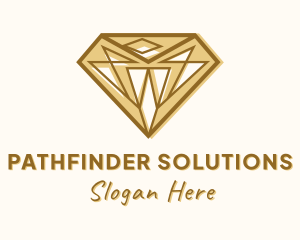 Golden Diamond Gem Logo