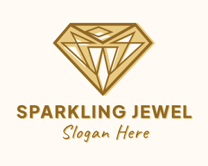 Gem - Golden Diamond Gem logo design