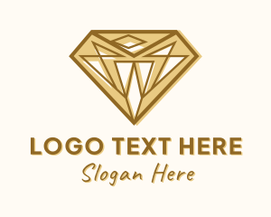 Golden Diamond Gem Logo