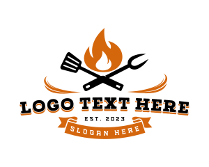 Kitchen - Flame Grill BBQ logo design