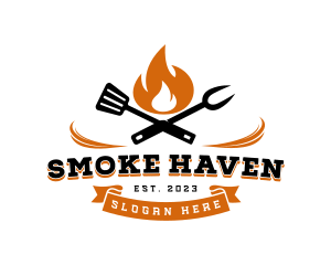 Flame Grill BBQ logo design