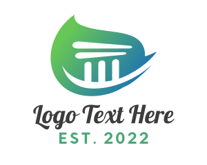 University - Blue Green Business Building Pillar logo design