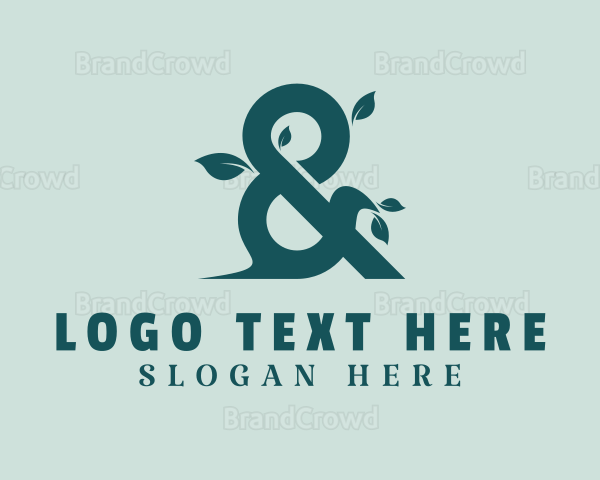 Leaf Ampersand Symbol Logo