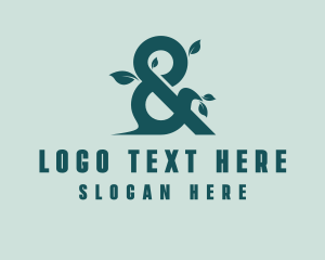 Upscale - Leaf Ampersand Symbol logo design