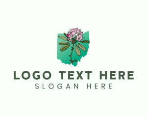 Rhododendron - Ohio Great Rhododendron Flower logo design