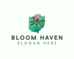 Ohio Great Rhododendron Flower logo design