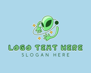 Retro Alien Orbit logo design