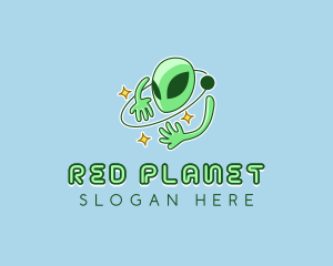 Retro Alien Orbit logo design