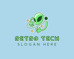 Retro Alien Orbit logo design