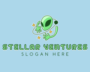 Retro Alien Orbit logo design