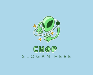 Online - Retro Alien Orbit logo design