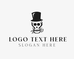 Pop - Dead Skull Flower logo design