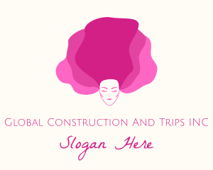 Hair Product - Pink Beautiful Woman logo design