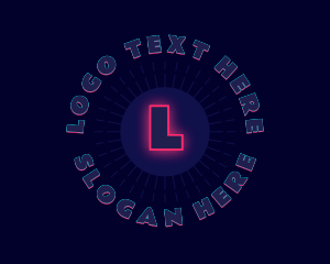Rave - Circle Glow Letter logo design